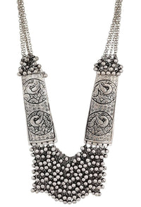 Thumbnail for Mominos Fashion Joharkamal Oxidised Ghungroo Design Long Statement Necklace For Women & Girls - Distacart