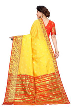 Thumbnail for Vamika Cotton Rich Silk With Jacquard Weaving Yellow Saree