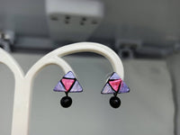 Thumbnail for Terracotta Triangle Ear Studs With Drops