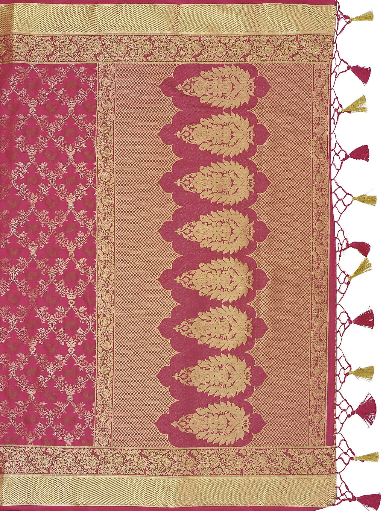 Mimosa Women's Kanchipuram Art Silk Pink Saree - Distacart