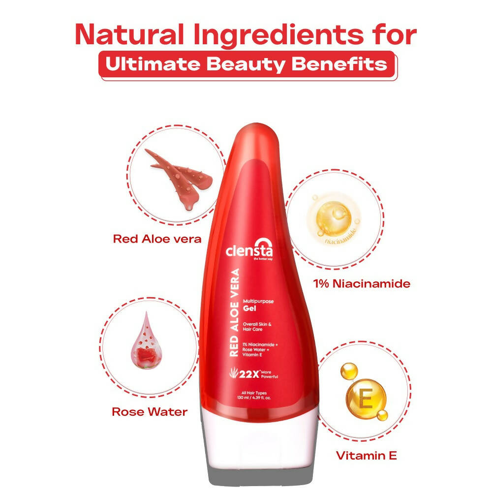 Clensta Red Aloe Vera Multipurpose Gel - Distacart