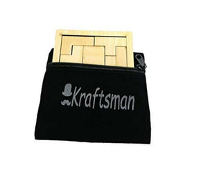 Kraftsman Portable Wooden Tetris Puzzle | 9 Pieces Puzzle 6x6 Board for Kids and Adults | Travel Pouch Included - Distacart