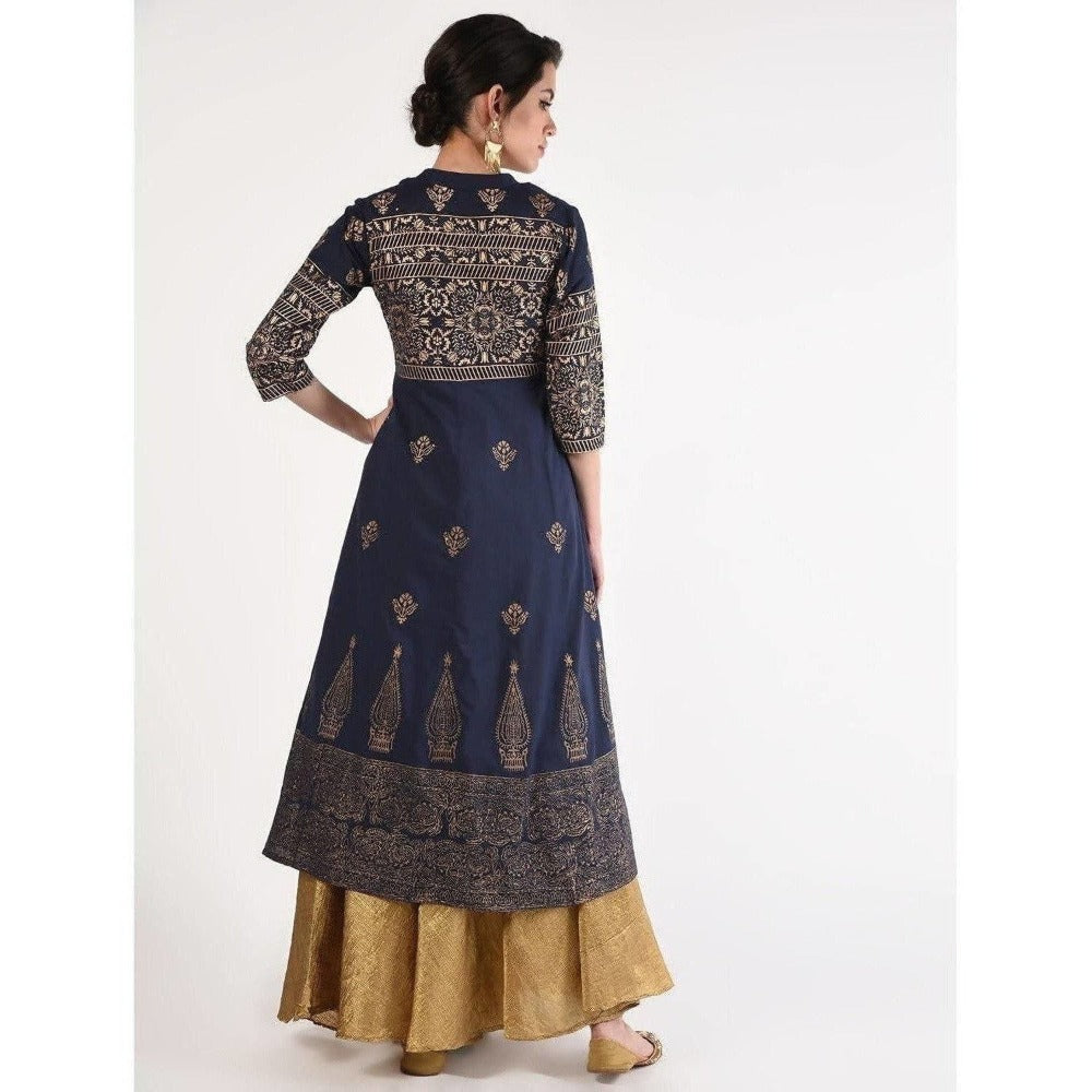 Cheera Women's Hand Block Print Anarkali Kurta (CH-031K)