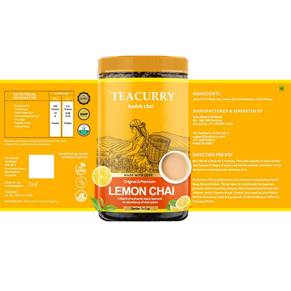 Teacurry Lemon Chai Powder - Distacart
