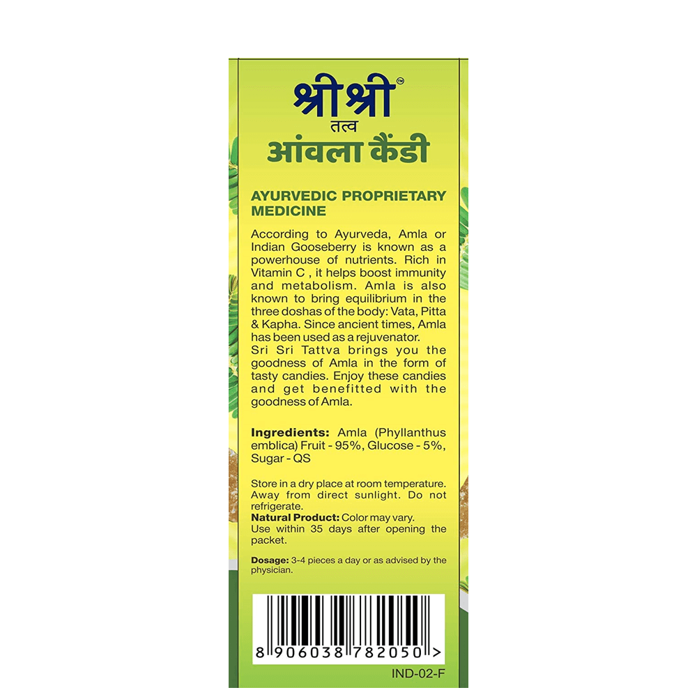 Sri Sri Tattva Amla Candy Plain Flavoured Ingredients