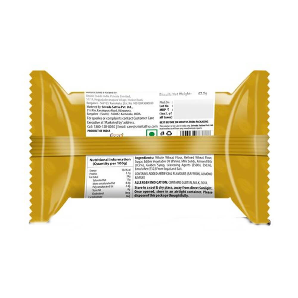 Sri Sri Tattva Kesar Badam Cookies Ingredients