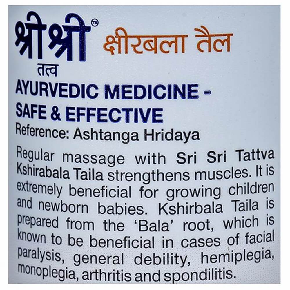 Sri Sri Tattva Kshirabala Taila Uses