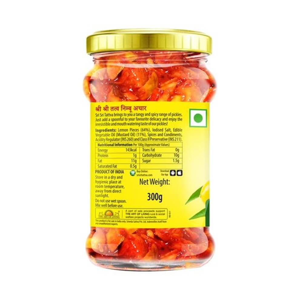 Sri Sri Tattva Lemon Pickle Ingredients