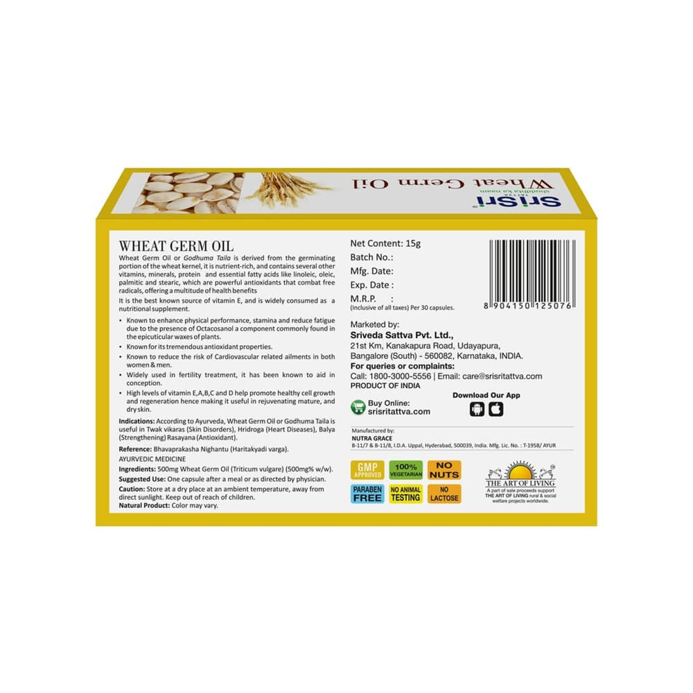 Sri Sri Tattva Wheat Germ Veg Oil Capsules Ingredients