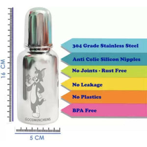 Goodmunchkins Stainless Steel Feeding Bottle 304 Grade Steel, Jointless, BPA Free, Rustfree Bottle for Kids - Distacart