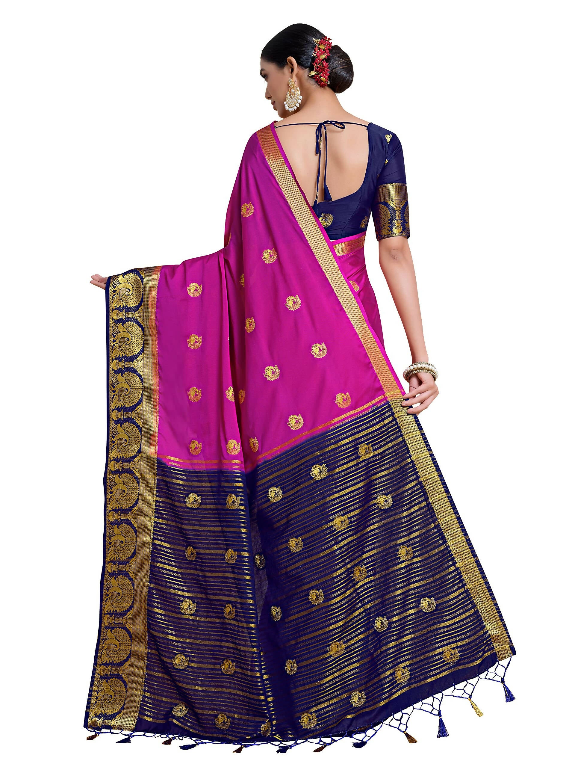 Mimosa Women's Pink Mysore Silk Crepe Saree - Distacart