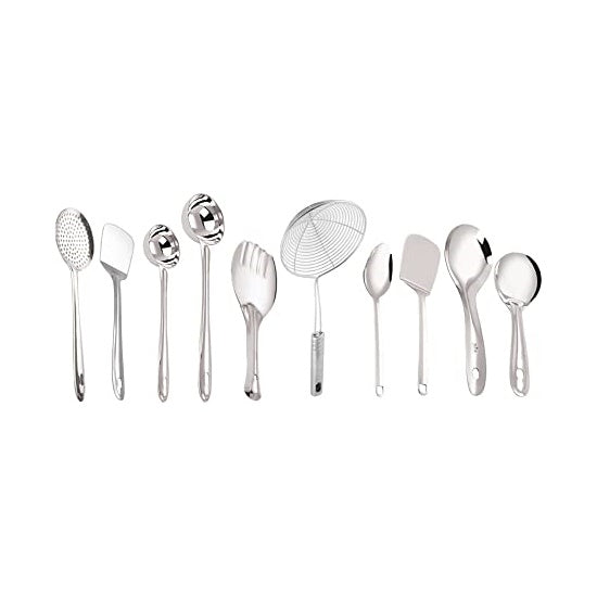 Stainless Steel Cooking and Serving Spoon - Set of 10