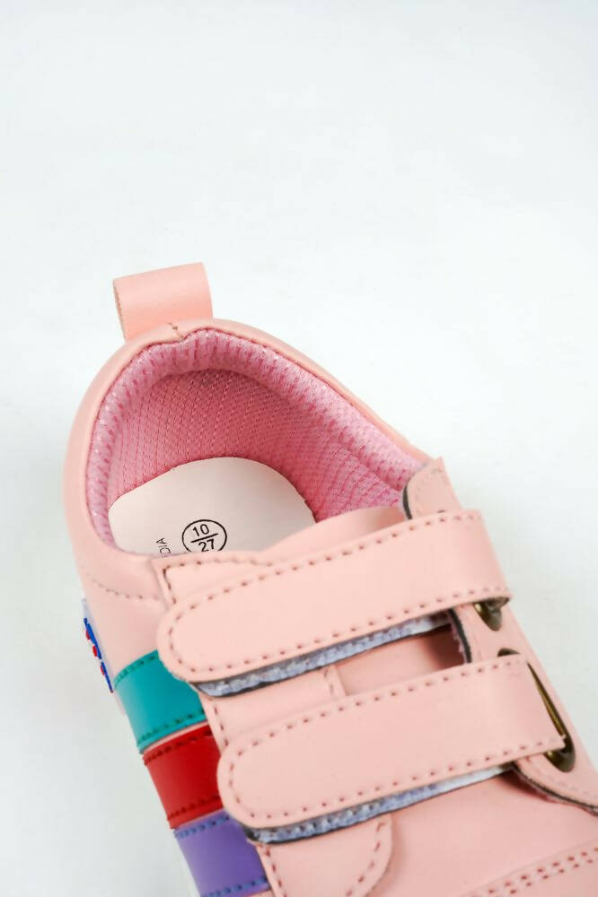 Tiny Bugs For Boys & Girls Double Velcro Sneakers - Pink - Distacart