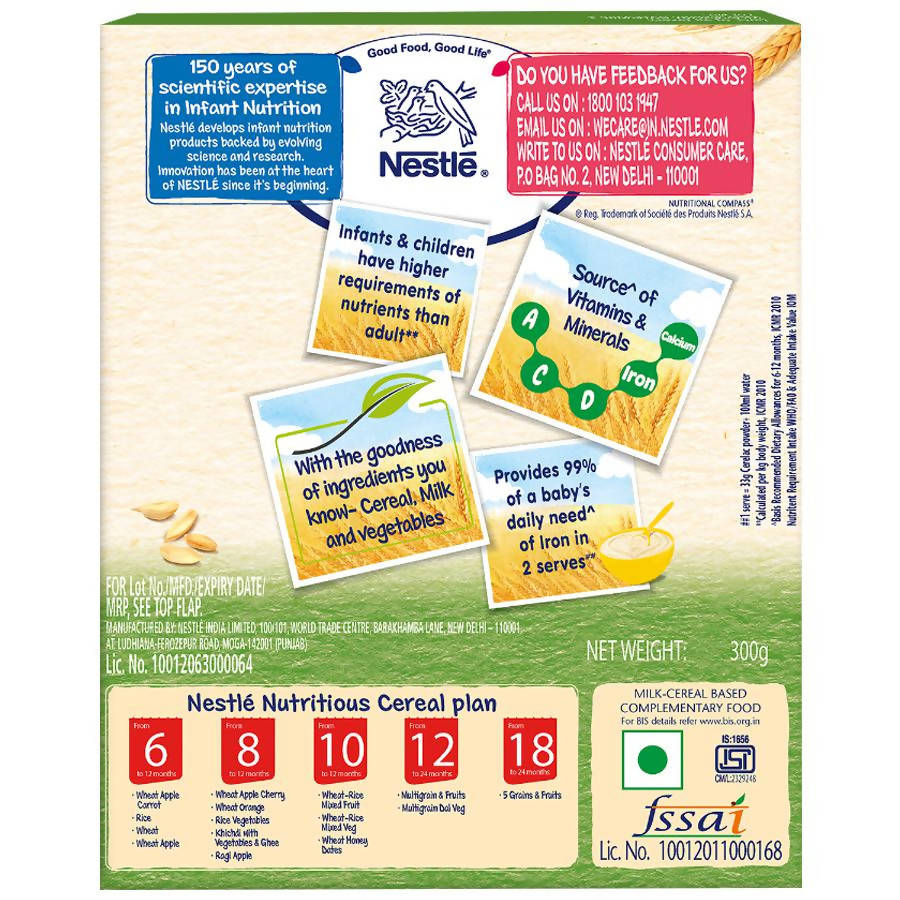 Nestle Cerelac Baby Cereal with Milk - Wheat-Rice Mixed Veg, From 10-12 Months
