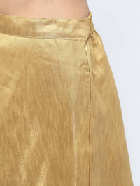 Thumbnail for Cheera Golden Color Silk Blend Long Skirt