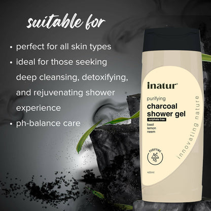 Inatur Charcoal Shower Gel - Distacart