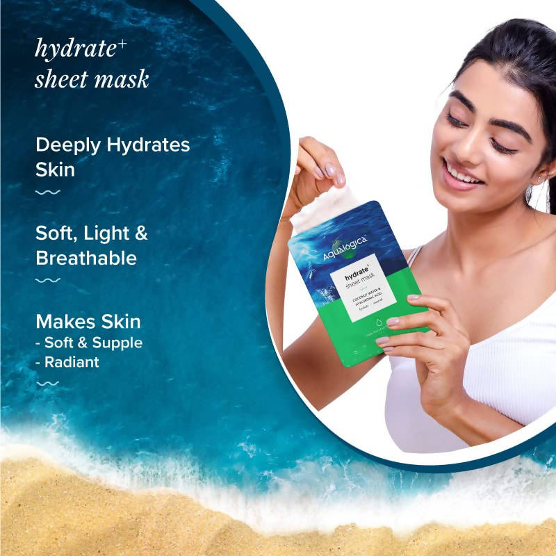 Aqualogica Hydrate+ Sheet Mask with Coconut water & Hyaluronic Acid - Distacart