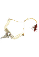 Thumbnail for Mominos Fashion Johar Kamal Gold-Plated Brass Finish Kundan/Stone Choker For Women (White) - Distacart