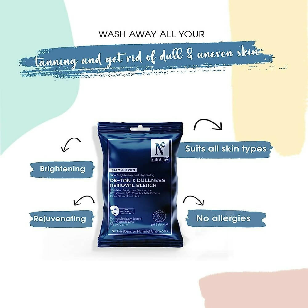 NutriGlow Advanced Organics De-Tan & Dullness Removal Bleach (6 in 1) - Distacart