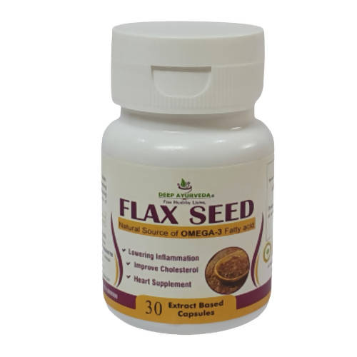 Deep Ayurveda Flax Seed 500mg Veg Capsules - Distacart