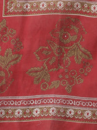 Thumbnail for Yufta Women Maroon Floral Printed Regular Thread Work Pure Cotton Kurta with Palazzo & With Dupatta