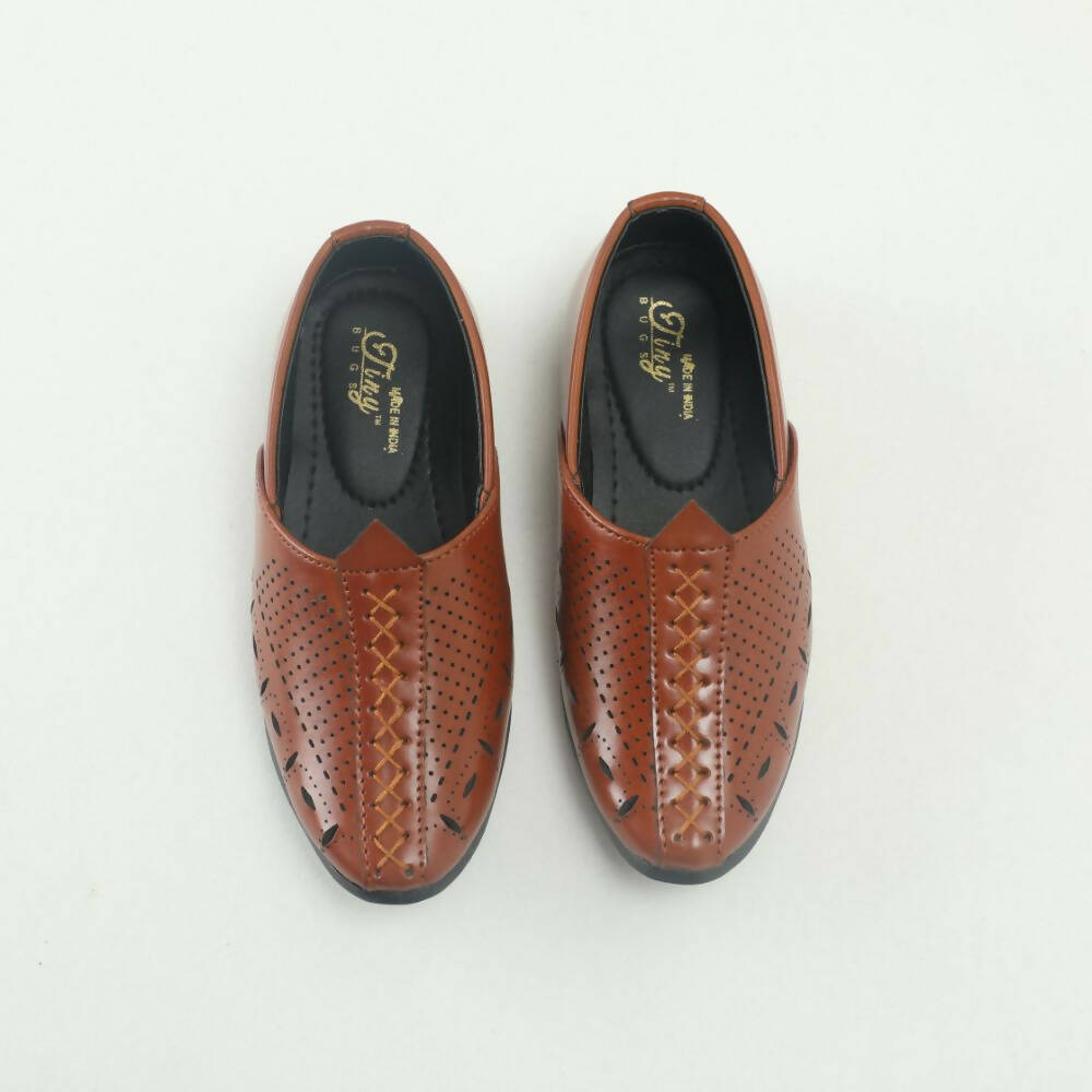 Tiny Bugs Boys Party & Ethnic Wear Mojari - Tan Color - Distacart