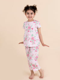 Thumbnail for Girls Pink White Printed Night Suit - Mini Marvels - Distacart