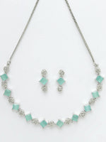 Thumbnail for NVR Women Silver Plated & Blue Cz Stone Handcrafted Jewellery Set - Distacart