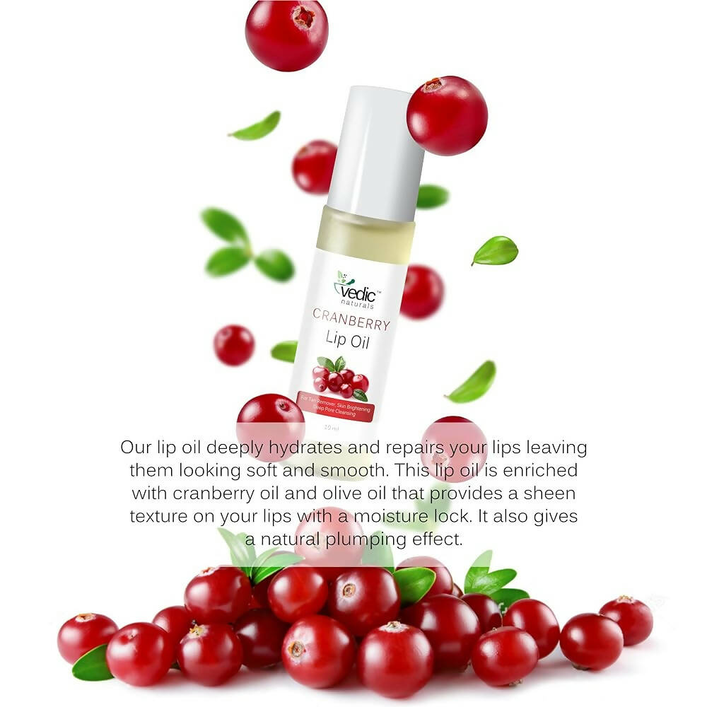 Vedic Naturals Cranberry Lip Oil - Distacart