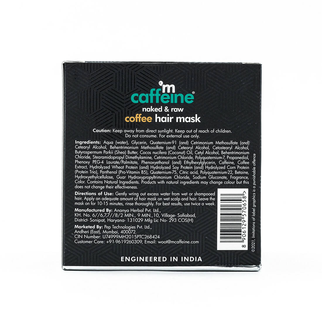 mCaffeine Naked & Raw Coffee Hair Mask - Distacart