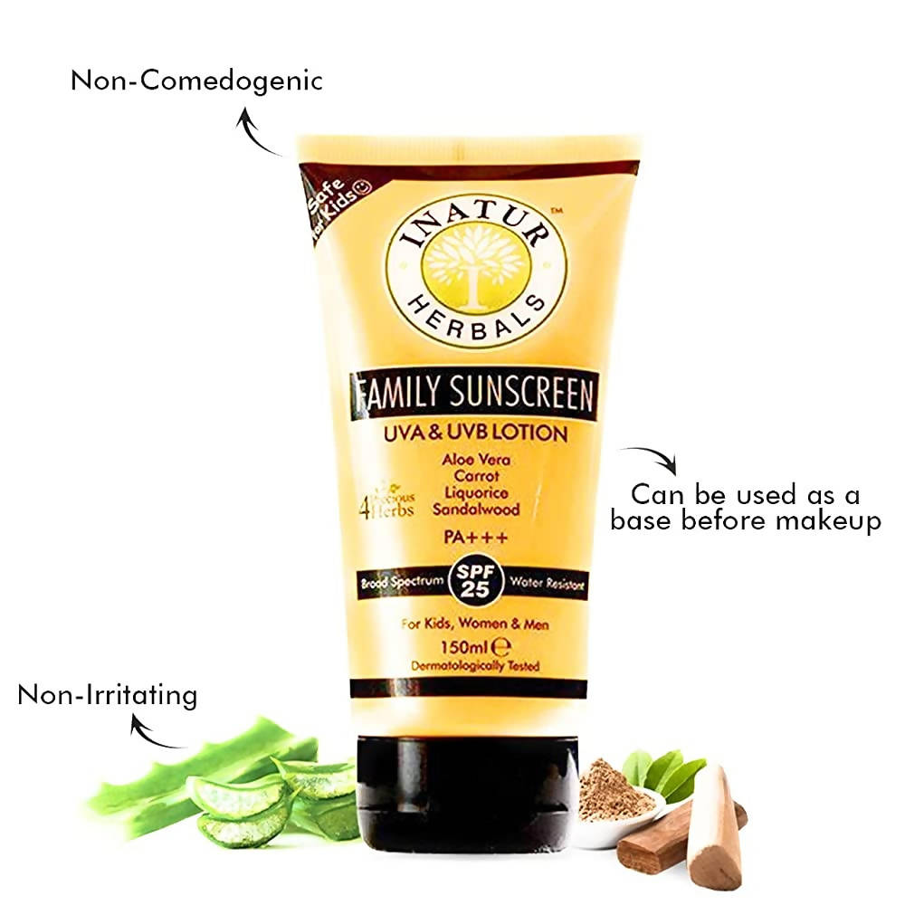 Inatur Family Sunscreen UVA & UVB Lotion SPF 25