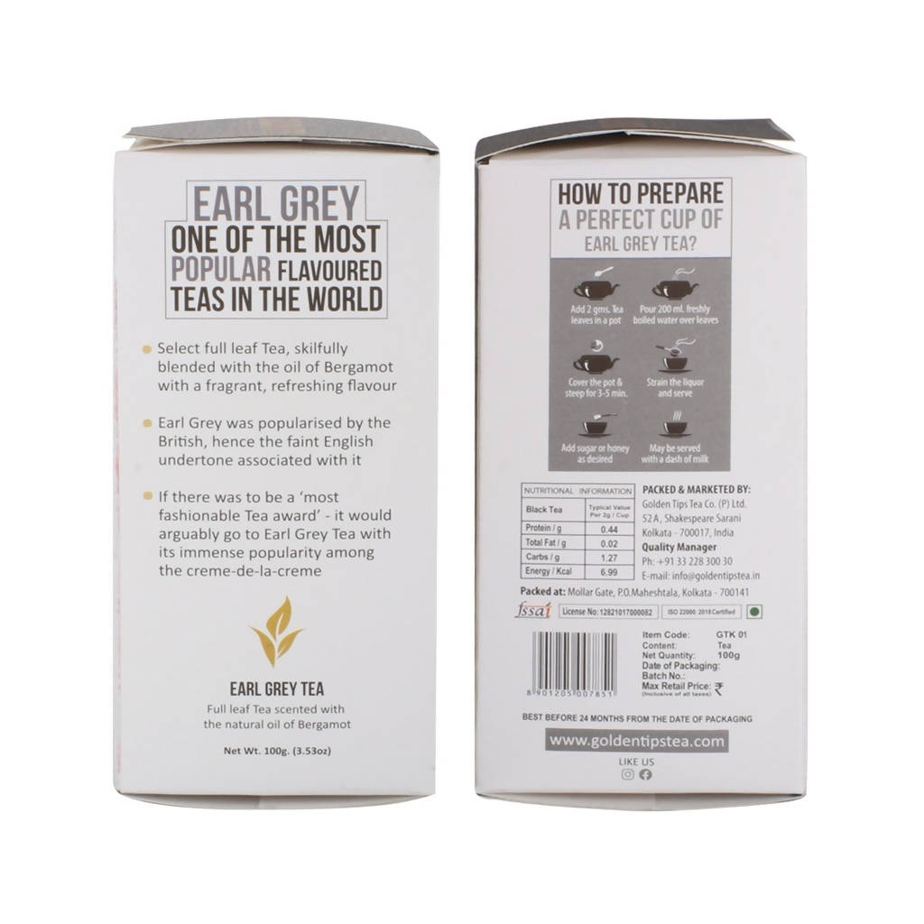 Golden Tips Earl Grey Tea Loose Leaf - Distacart