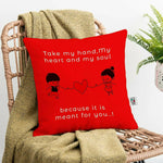 Thumbnail for Paperholic Creations Take My Heart Printed Valentine Printed Cushion Cover - Distacart