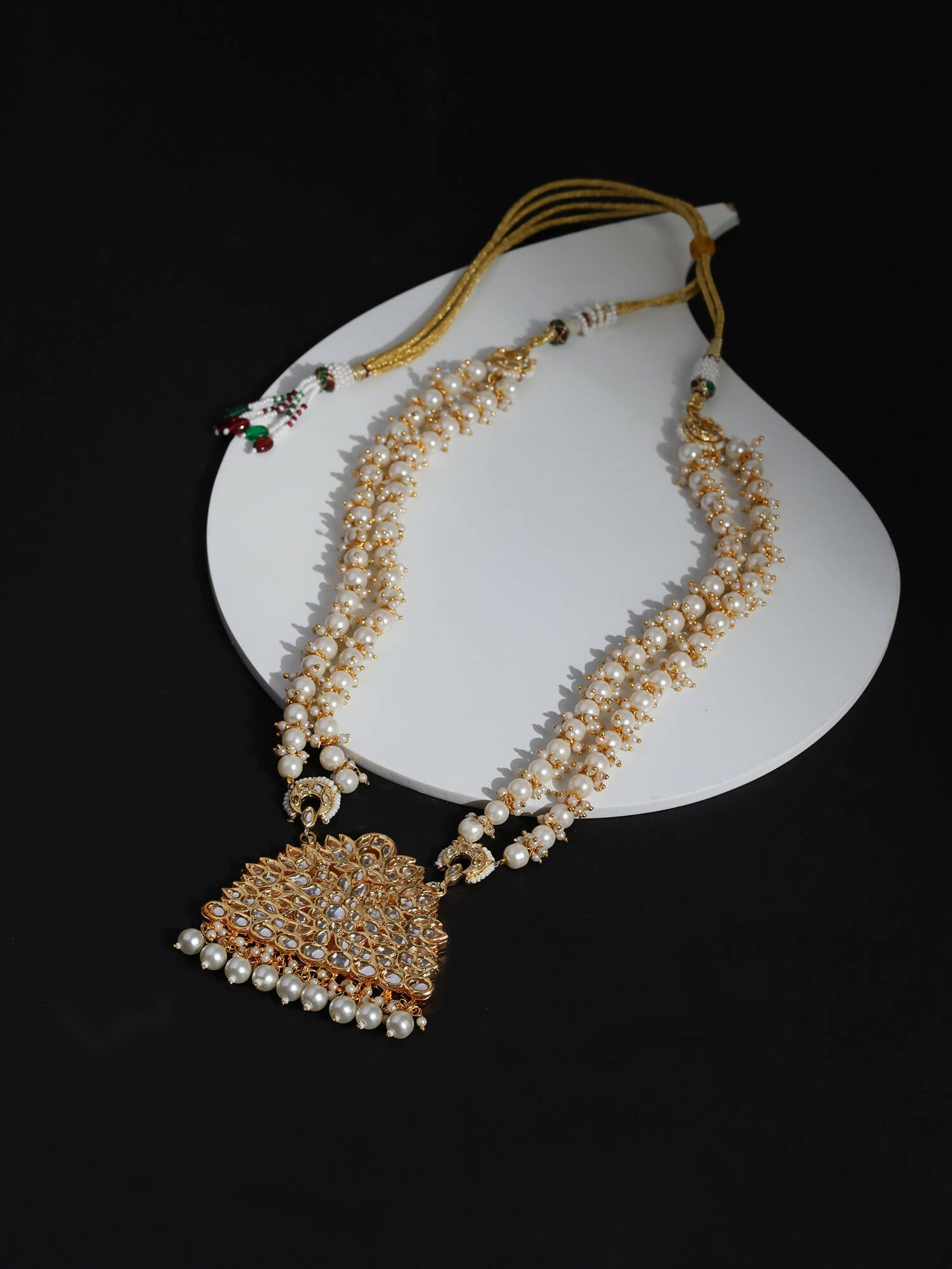 White Brass Gold-Plated Necklace - Ruby Raang - Distacart