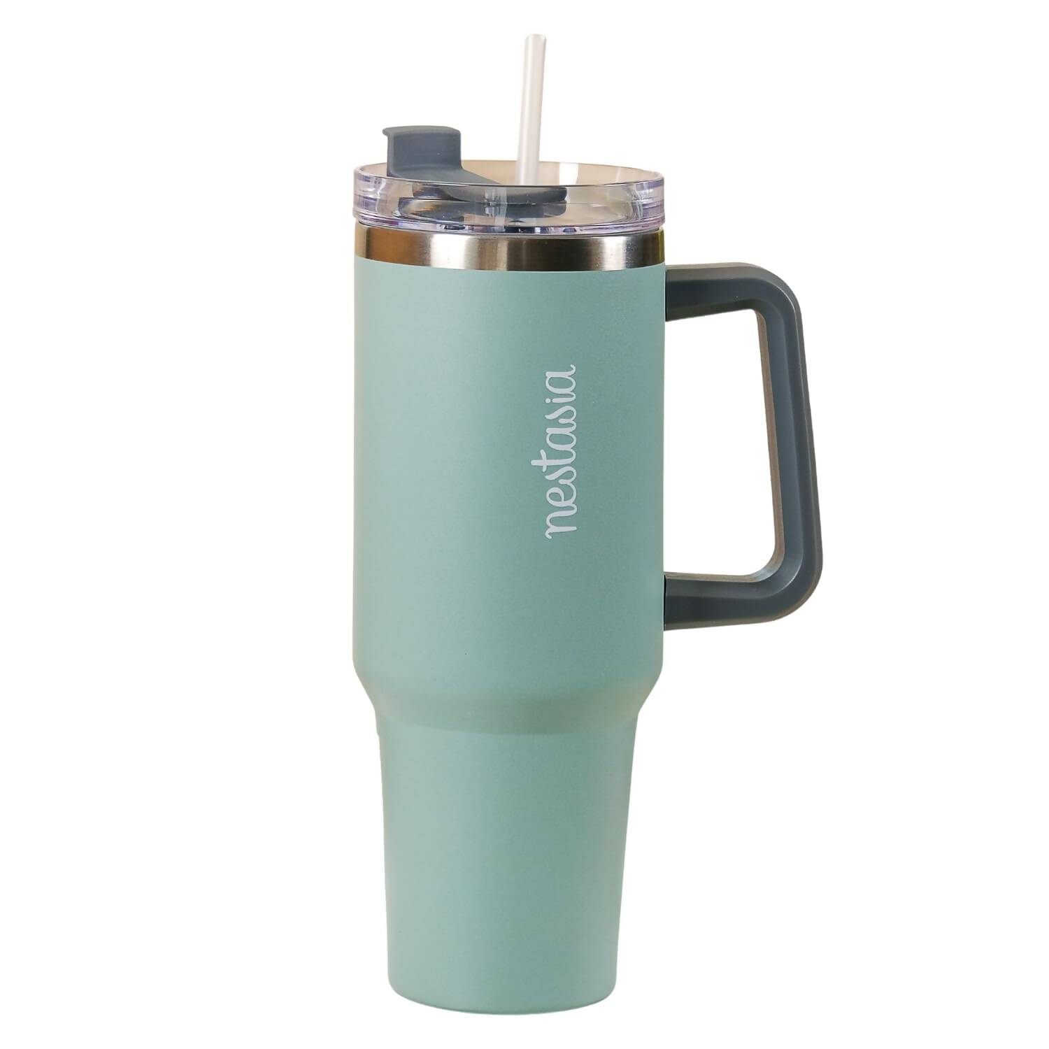 Nestasia Tumbler with Handle Straw & Lid - 1.2L (Green) - Distacart