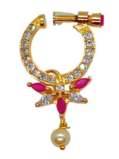 AD Ruby Designer Nose Ring (Left Side)