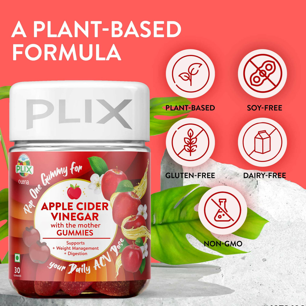 PLIX The Plant Fix Apple Cider Vinegar Gummies for Skin & Hair - Distacart