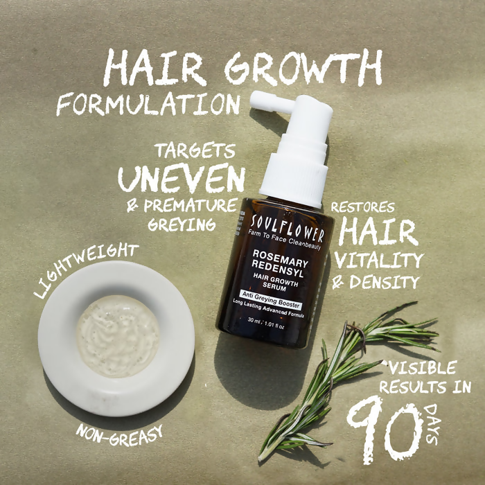 Soulflower Rosemary Redensyl Hair Growth Serum - Distacart