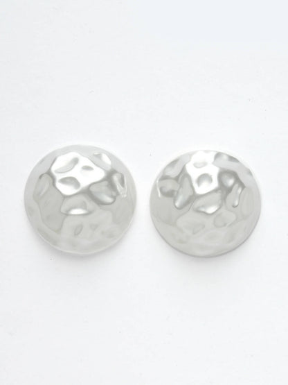 NVR Women's White Color Moon Stud Earrings - Distacart
