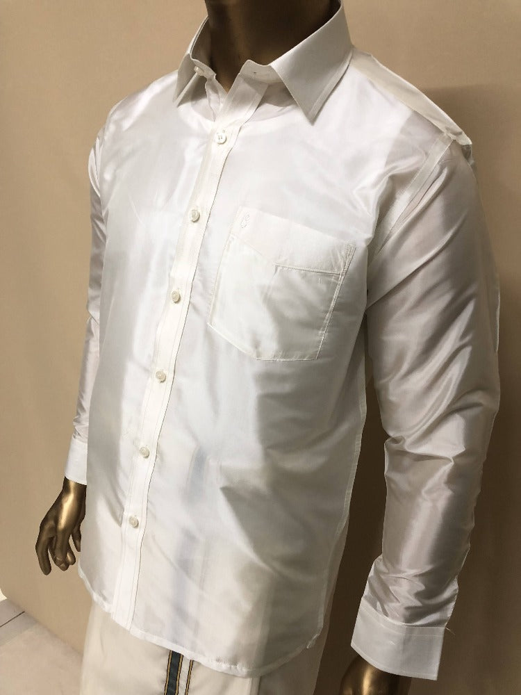 Rajavivaha Art Silk Cream Color Shirt