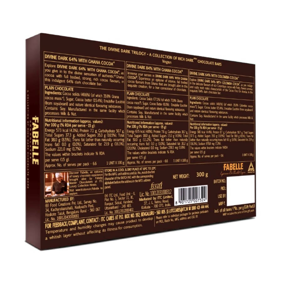 Fabelle Divine Dark Trilogy Chocolate Gift Pack - Distacart