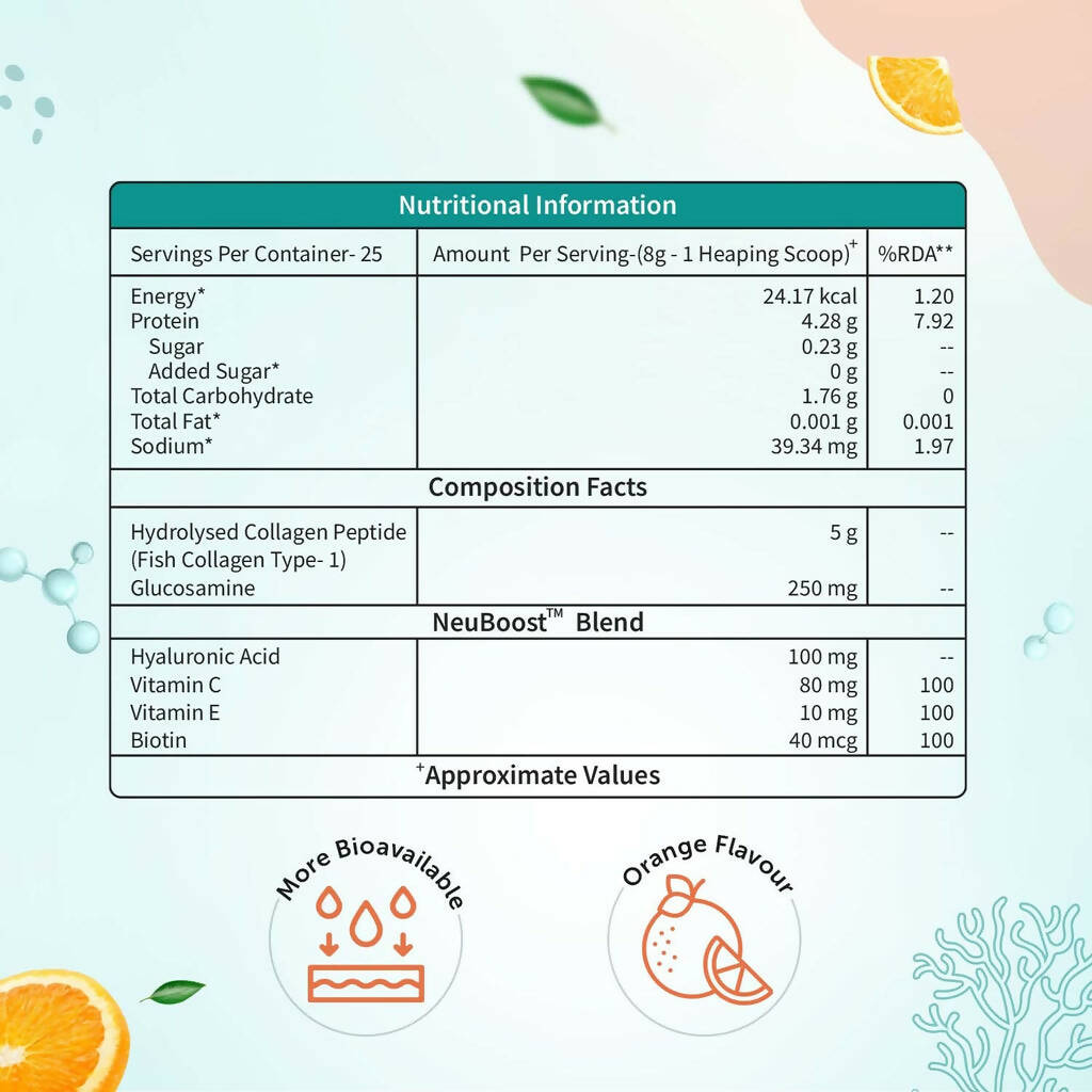 Neuherbs Skin Glow Collagen Powder with NeuBoost Blend - Distacart