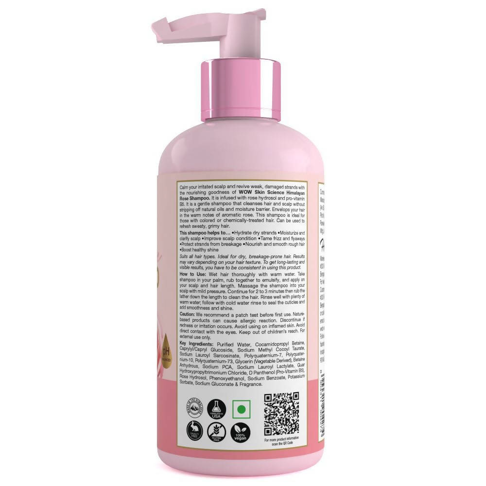 Wow Skin Science Himalayan Rose Shampoo - Distacart