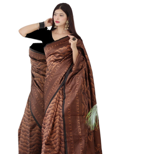 Vamika Weaving Banarasi Jacquard black Kanjivaram Saree - Distacart