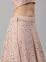 Thumbnail for Dusty Pink Georgette Sequence Work And Glistening Embellishments Lehenga Choli with Dupatta - Jivika - Distacart