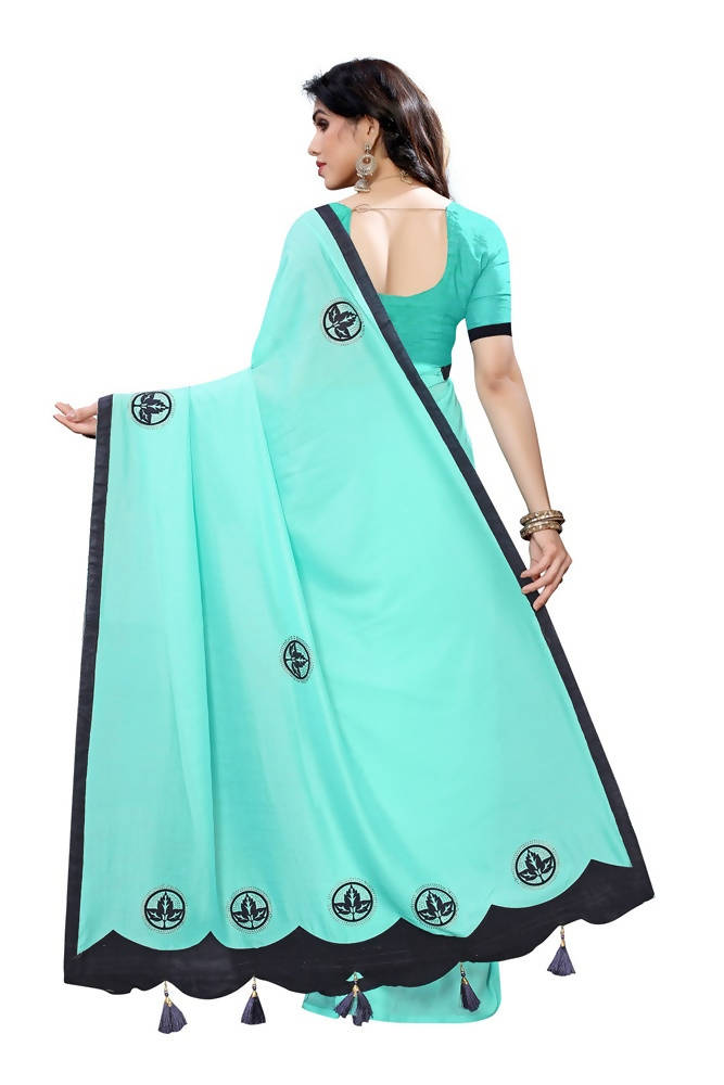 Vamika Designer Rama Green Dola Silk Saree