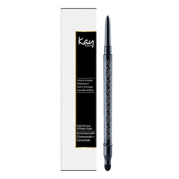 Kay Beauty Waterproof Smokey Kajal with Smudger - Raven Hue - Distacart
