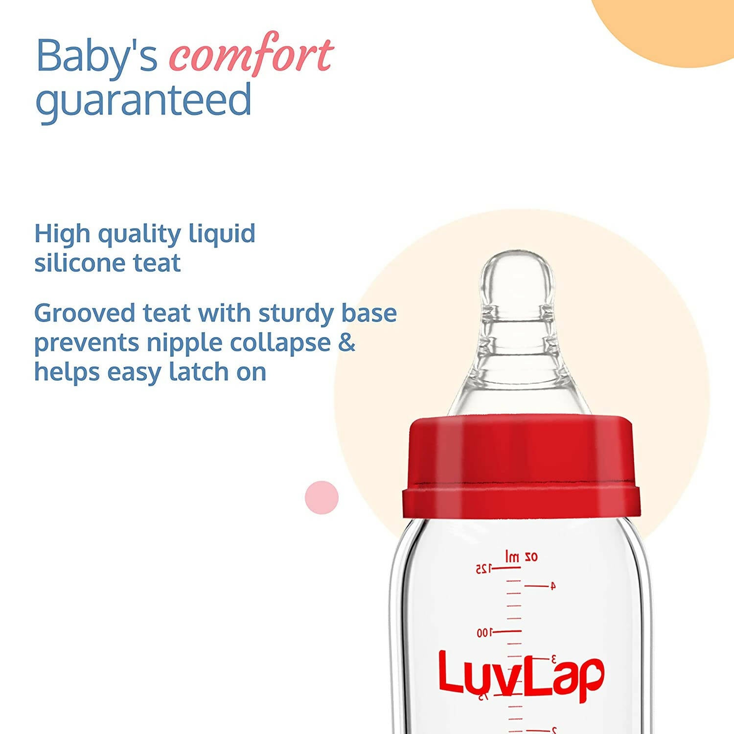 LuvLap Essential Slim Neck Glass Feeding Bottle - Distacart