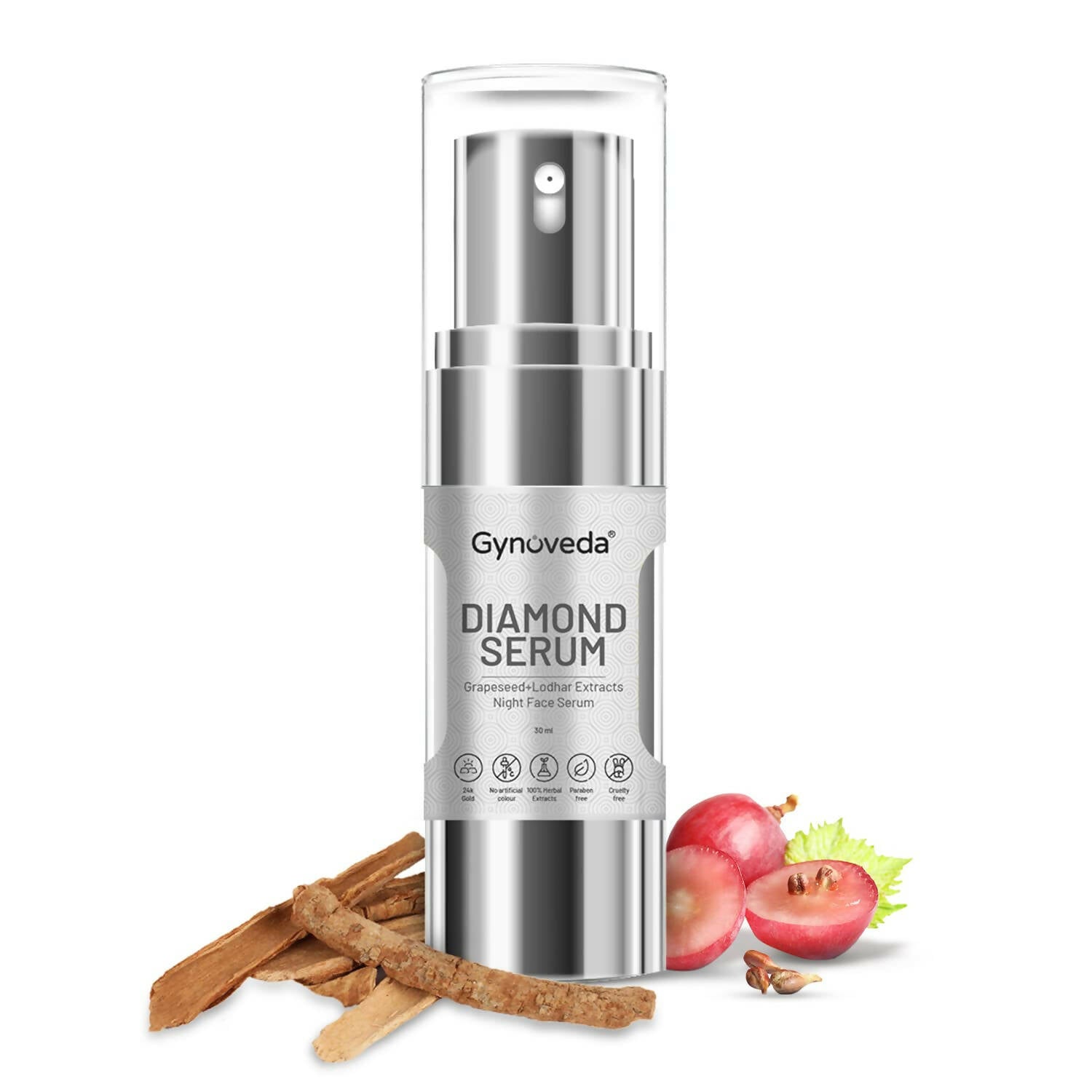 Gynoveda Lodhra And Grapeseed Diamond Face Serum - Distacart