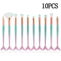 Thumbnail for Favon Pack of 10 Professional Mermaid Shaped Makeup Brushes - Distacart